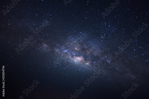 Fototapeta Naklejka Na Ścianę i Meble -  Clearly milkyway galaxy at phitsanulok in thailand. Long exposure photograph.with grain