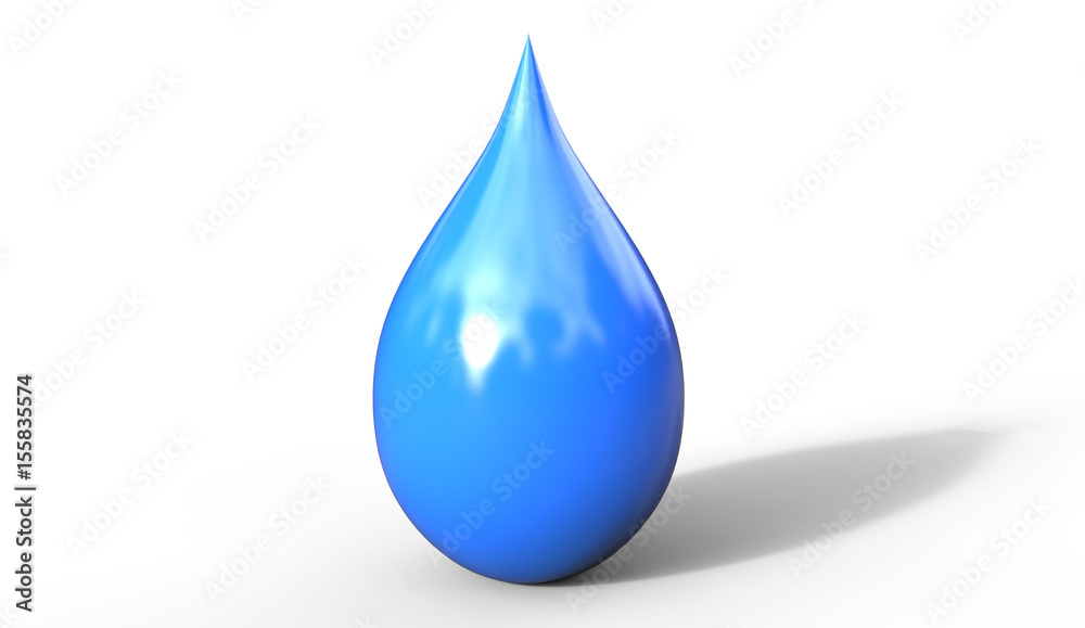 Fototapeta premium 3d illustration of blue color water drop concept