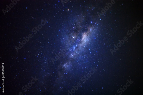 the milky way galaxy,Long exposure photograph, with grain