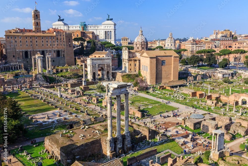 Roman forum. Image of the Roman Forum in Rome, Italy in the evening