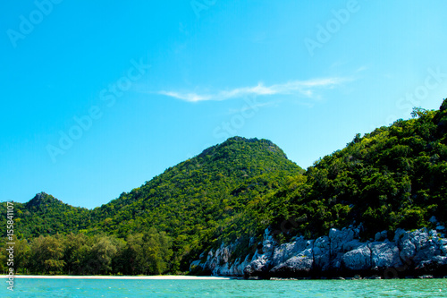 Beautiful islands are mountains and sea in the blue sky © n_u_t
