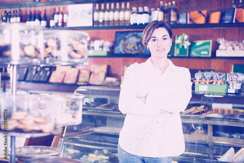 Seller demonstrating assortment