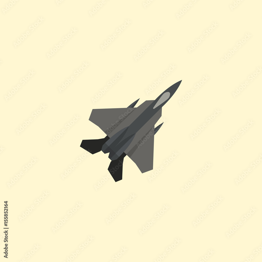 Flat Fighter Plane Element. Vector Illustration Of Flat Aircraft ...