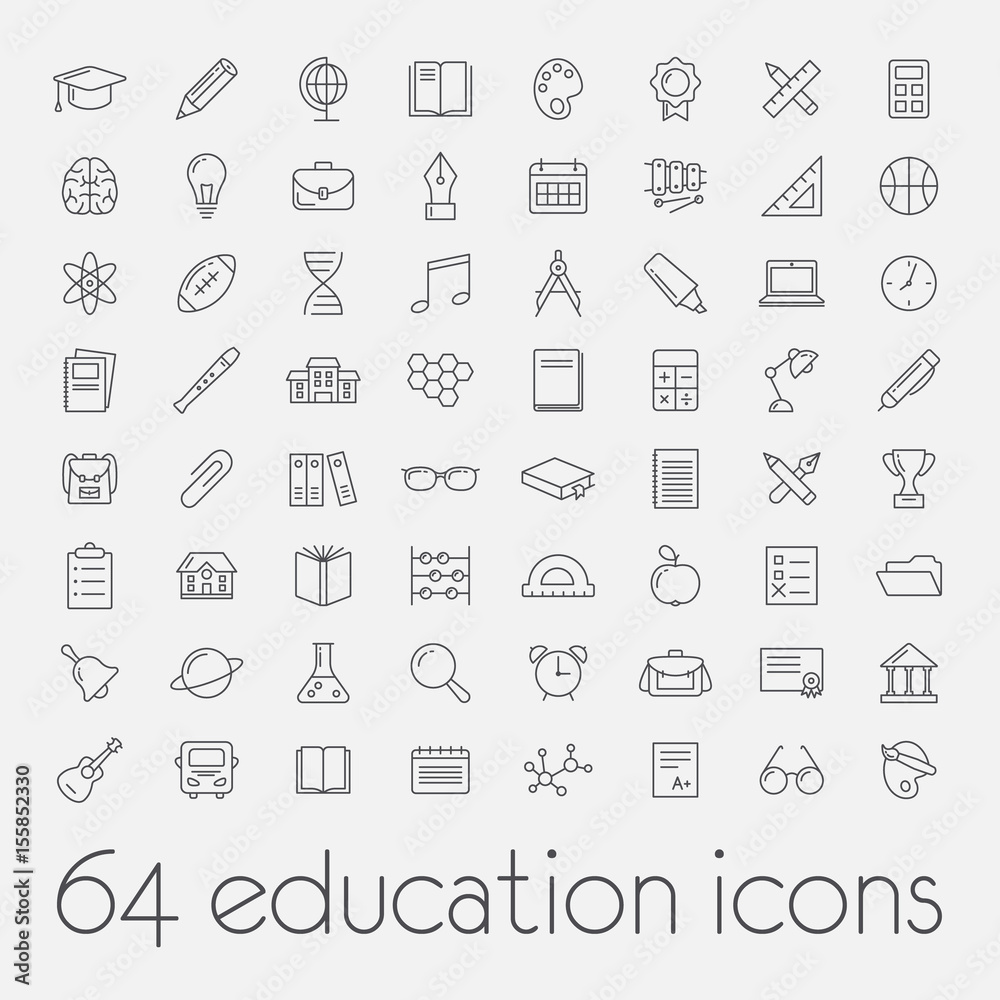 big set of education icons big set of education icons