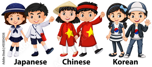 Wallpaper Mural Asian children from different countries Torontodigital.ca