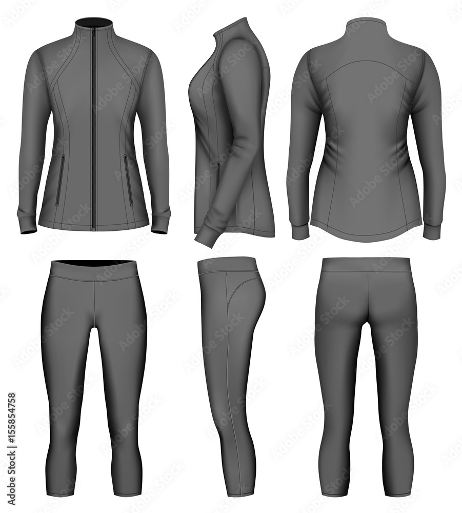 Women's sport wear for run. Vector illustration. Women's sport wear for run. Vector illustration.