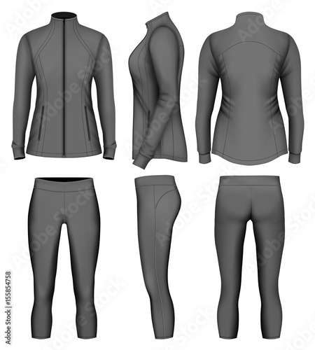 Women's sport wear for run. Vector illustration.