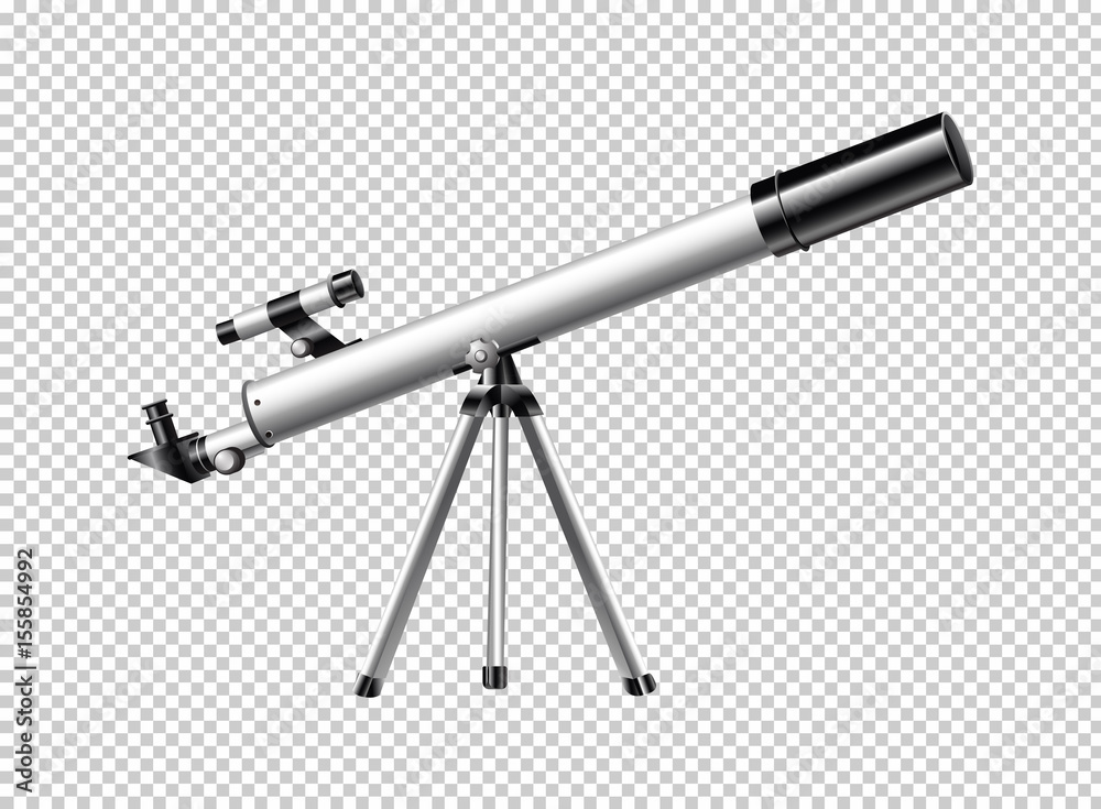 Modern telescope on transparent background Modern telescope on transparent background
