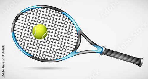 Tennis racket and ball