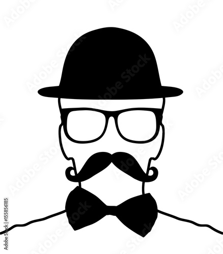 Mann mit Brille, Bart und Hut