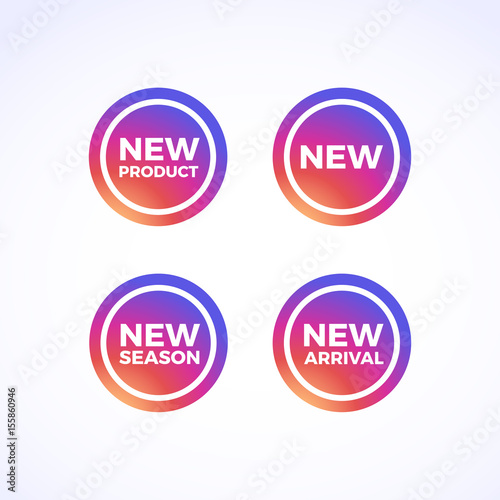 New Product, New, New Season & New Arrival Round Labels