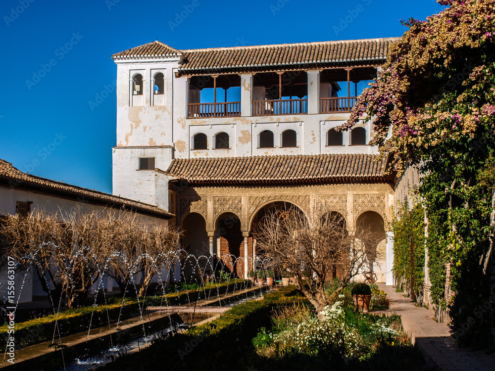 Fototapeta premium Inside Generalife in Alhambra, Granada, Spain