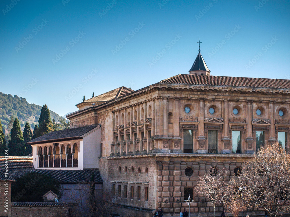 Charles V palace and Nasrid palace, Alhambra, Spain