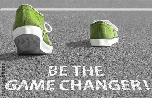 Be the game changer! Text on the way to the goal line photo