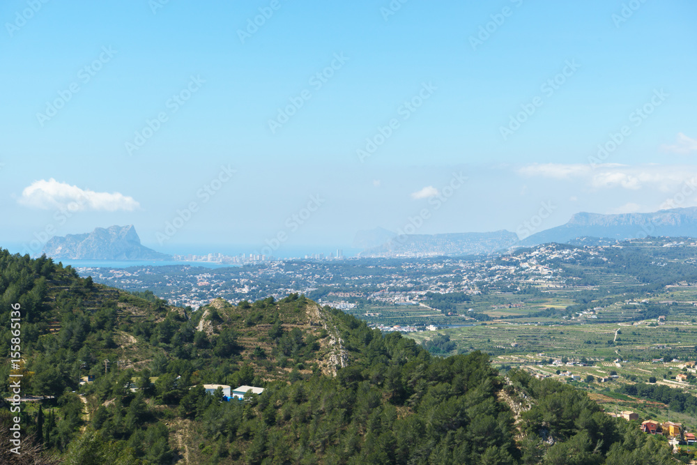 Naklejka premium Landscape of the mountains surrounding Calpe, Spain