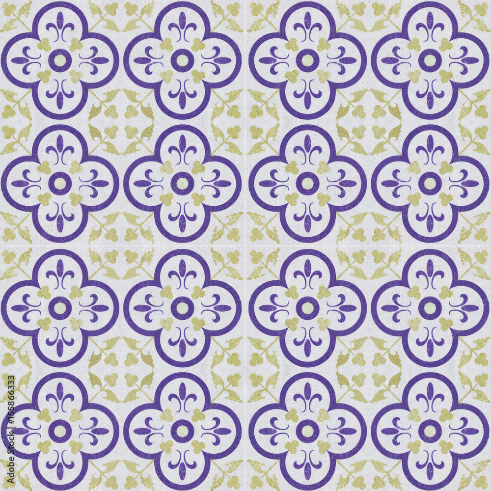 Old ceramic tiles patterns in the park public. Old ceramic tiles patterns in the park public.