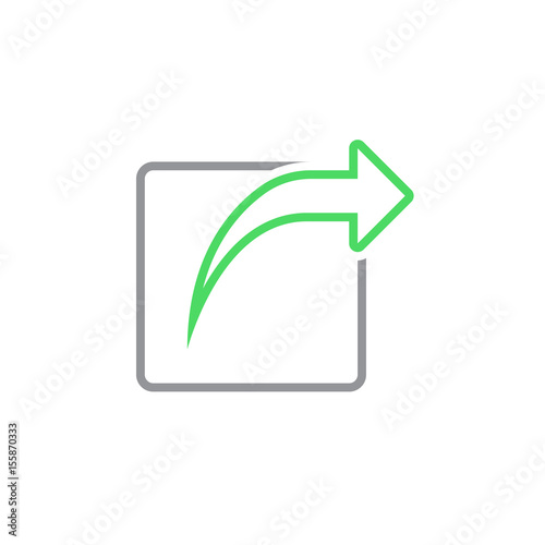External share line icon, outline vector logo illustration, linear pictogram isolated on white