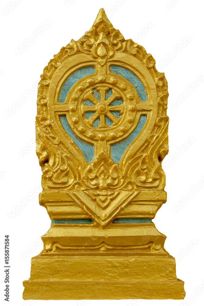 Fototapeta premium Sema boundary marker of a temple ,symbol of buddhism church isolated on white background