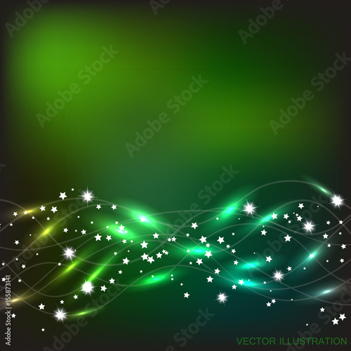 Wallpaper Mural Abstract waves background in green and yellow colors. Vector illustration Torontodigital.ca
