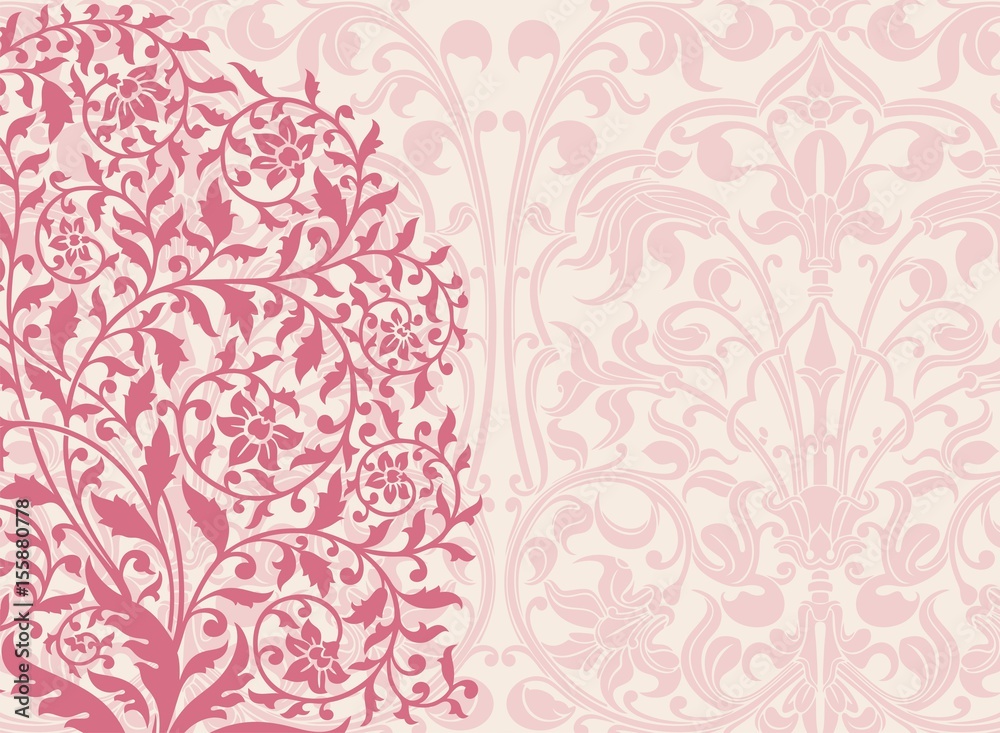 wedding card design, paisley floral pattern , India