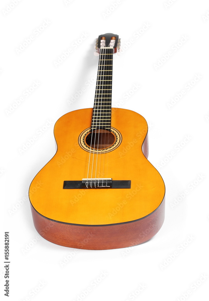 Obraz premium Acoustic guitar isolated on white background