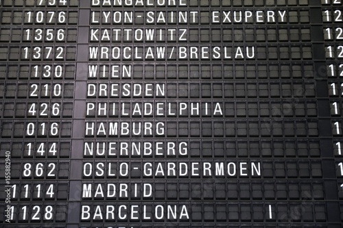 Airport timetable in Frankfurt