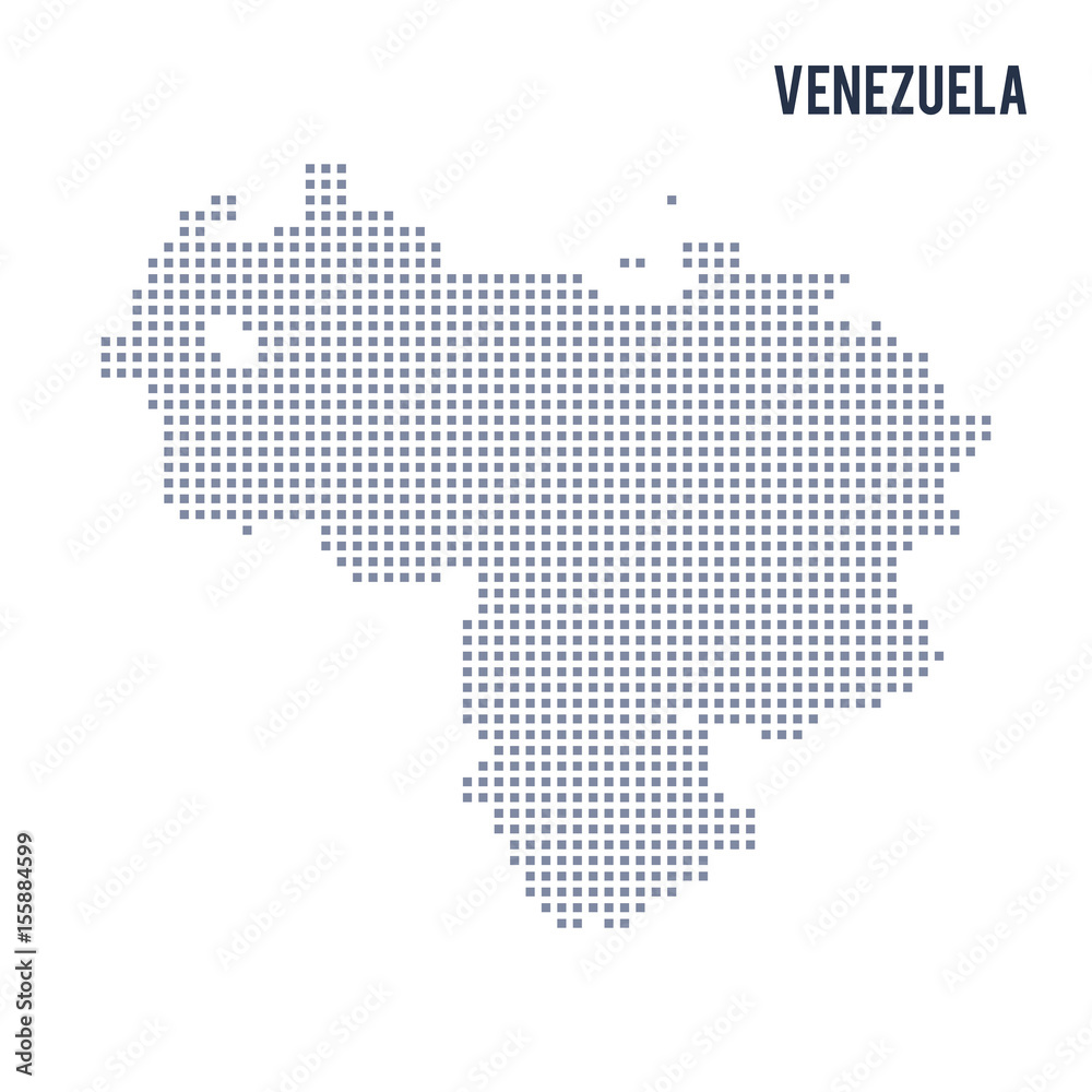 Vector pixel map of Venezuela isolated on white background