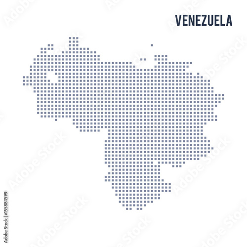 Vector pixel map of Venezuela isolated on white background