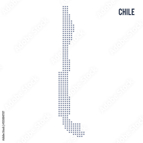 Vector pixel map of Chile isolated on white background