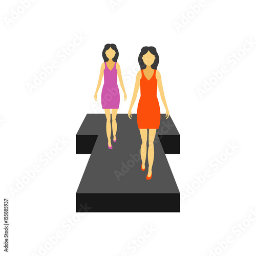 Female fashion show vector icon