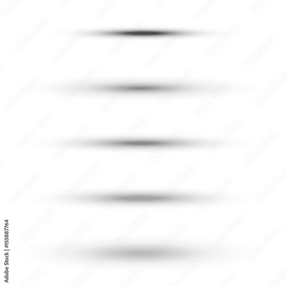 Obraz premium Oval shadow set vector illustration for 3d effect for web and mobile design