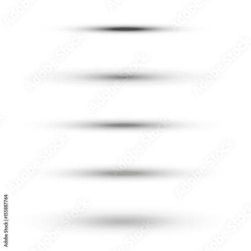 Oval shadow set vector illustration for 3d effect for web and mobile design