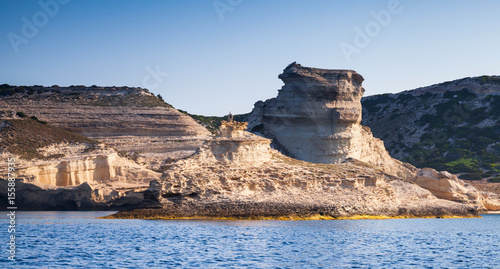 Coastal rocks of Mediterranean island Corsica