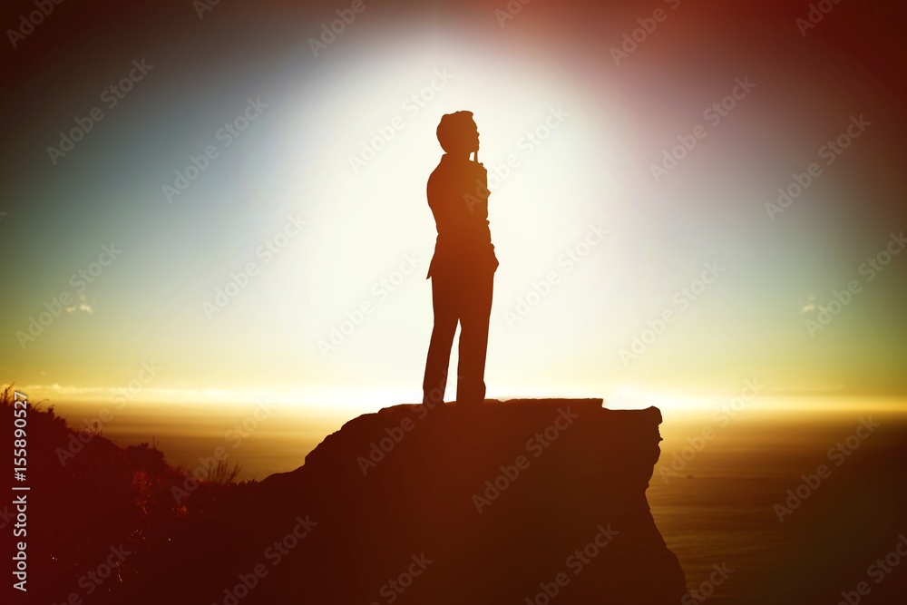 Fototapeta premium Composite image of pensive man in suit