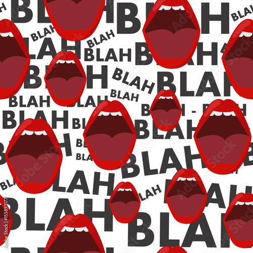 Seamless background with the mouth and gossip blah blah blah