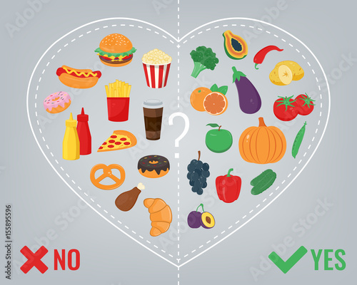 Healthy Lifestyle concept. We are what we eat. Vector