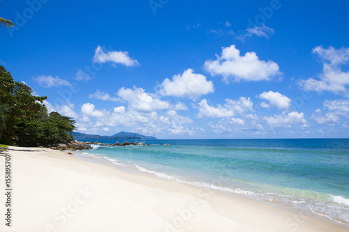 Tropical beach scenery at Andaman sea in Phuket 
