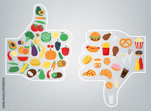Healthy Lifestyle concept. We are what we eat. Vector