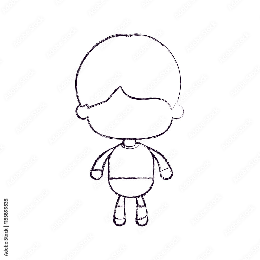 monochrome blurred silhouette of faceless little boy with short hair vector illustration monochrome blurred silhouette of faceless little boy with short hair vector illustration