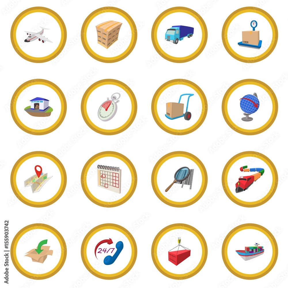Logistics cartoon icon circle Logistics cartoon icon circle