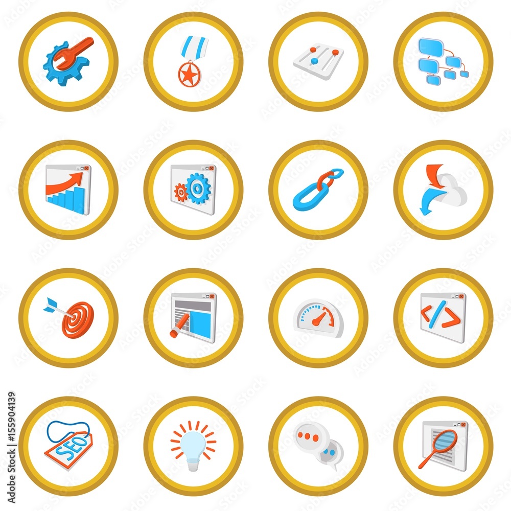 Seo 16 cartoon icon circle