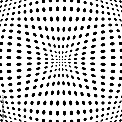 Polka dot pattern with fisheye effect. Vector illustration.