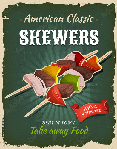 Retro Fast Food Skewers Poster