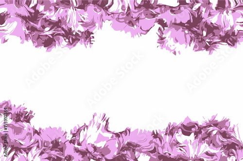Background for congratulations, violet flowers on white background, illustration, vector