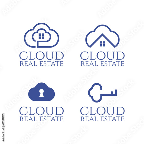 Set of logo template for real estate theme. Vector illustration