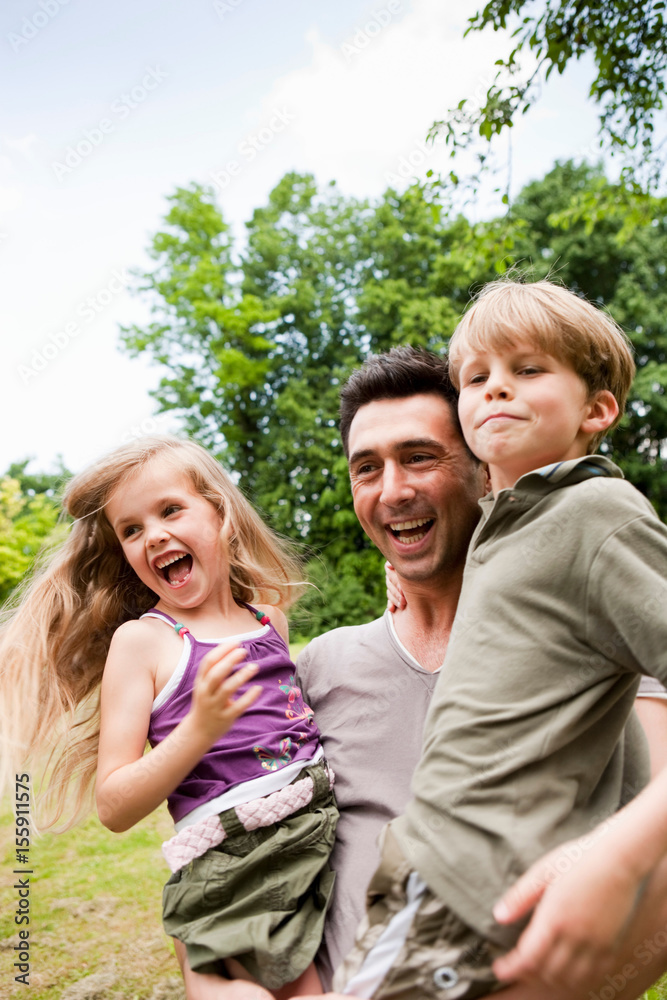 Father with Daughter And Son Father with Daughter And Son