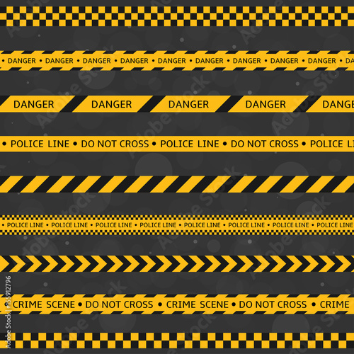 Black and yellow police stripe set