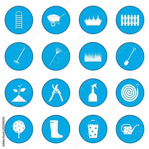 16 garden plain icon blue