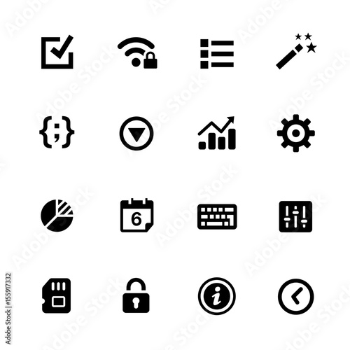 System Settings Icons // Black Series - Vector icons for your digital or print projects.