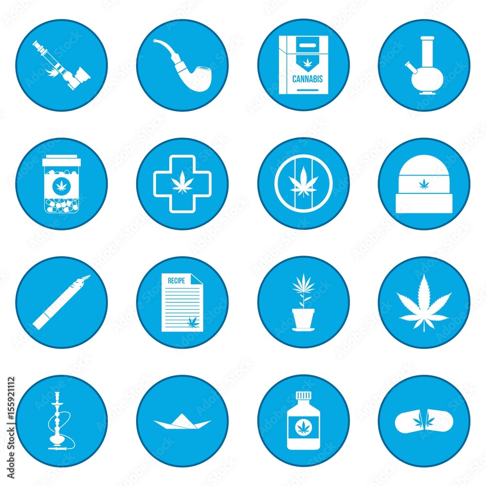 Marijuana icon blue Marijuana icon blue